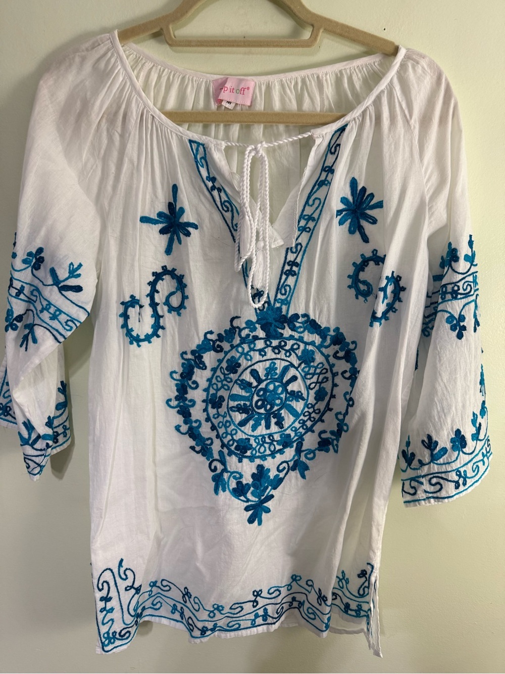 Top it off White Gauze Coverup Top M